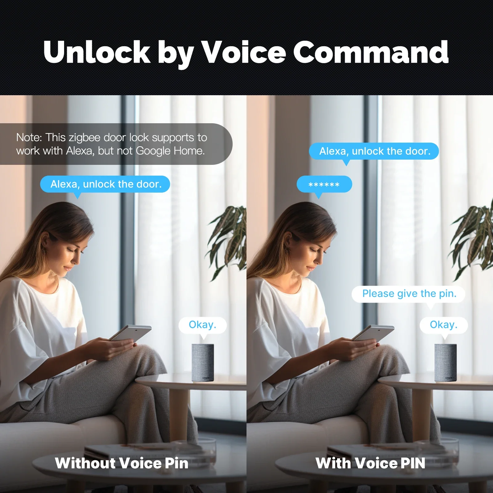 Moes-Tuya Zigbee-インテリジェントインドアロ - Smart Home Door Lock のレビューと価格
