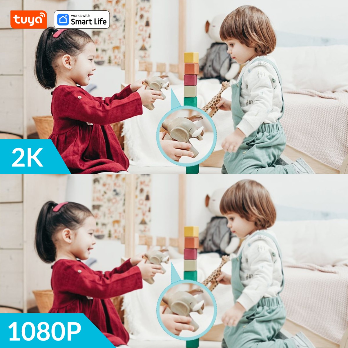 Tuyaスマート2MP HD屋内ホームセキュリティカメラ（赤 - Smart Home Camera Ezviz のレビューと価格